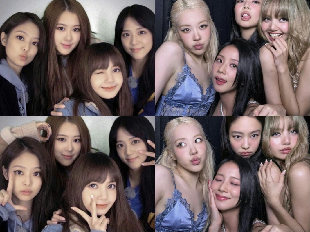 BLACKPINK 9th anniversary controversypeople' 'four' 'selfie' 'collage' 'group.
