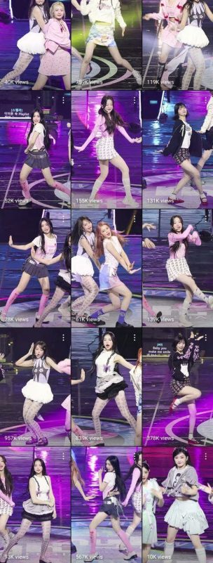 Hearts2Hearts stage outfits controversygroup' 'dancing' 'stage' 'pink' 'purple.