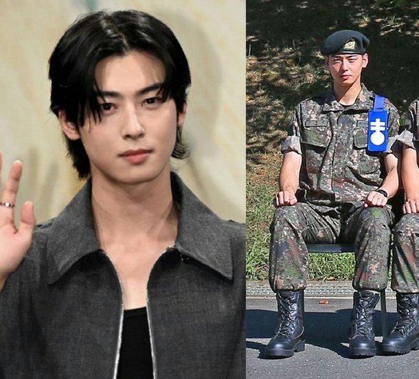 Cha Eun-woo military trainingpeople' 'uniform' 'beret' 'military' 'soldier.