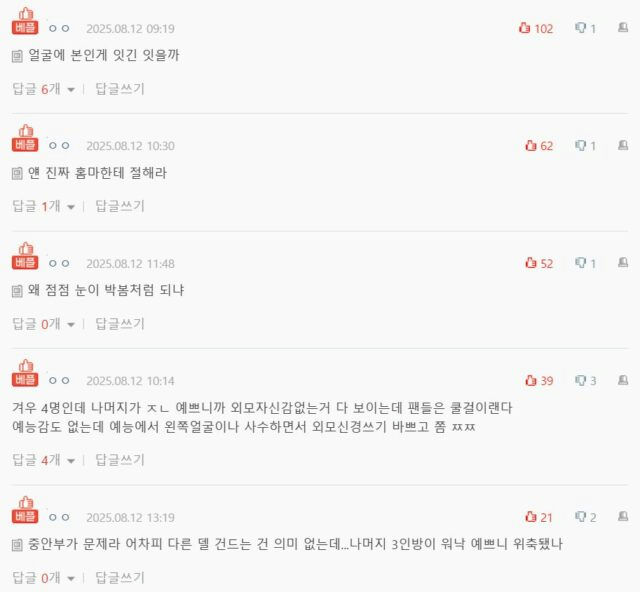 Giselle aespa double eyelid surgery text korean comments online forum social media.