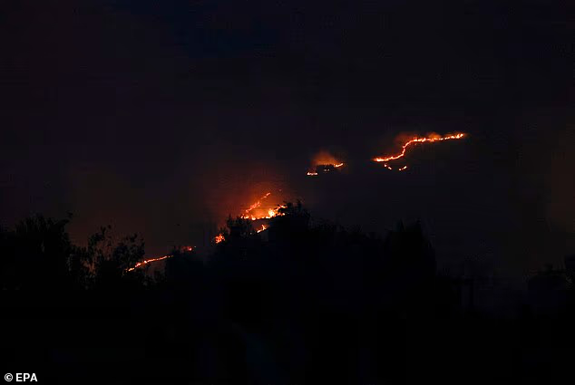 Europe heatwave wildfires 2025people' '' '' 'fire' 'night' 'hillside' '' '' '.
