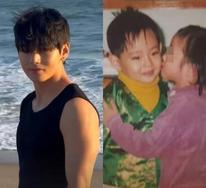 BTS V childhood kisspeople' '' 'each' '' 'cean' '' 'hild' '' 'iss.