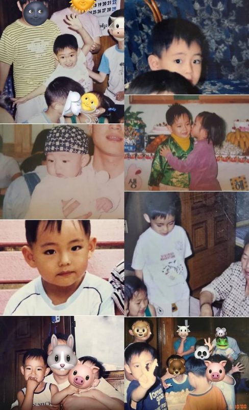 BTS V childhood kisspeople' 'one' 'beach' 'waves' 'posing.