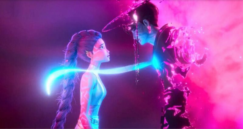 KPop Demon Hunters character deathspeople' '' 'aya' 'energy' 'neon' 'animated.