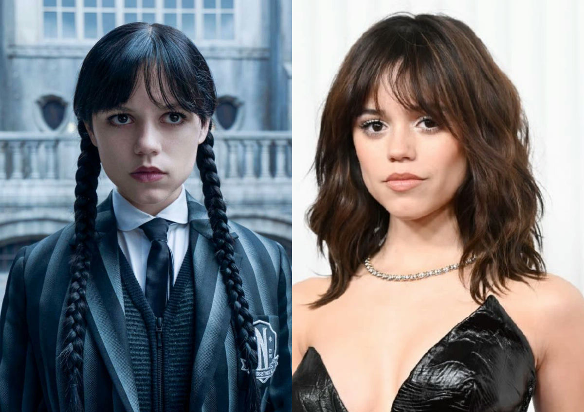 Wednesday Season 2 castpeople' '' 'enna' '' 'rtega' '' 'ednesday' '' 'ddams' 'black' 'dress' 'hairstyle.