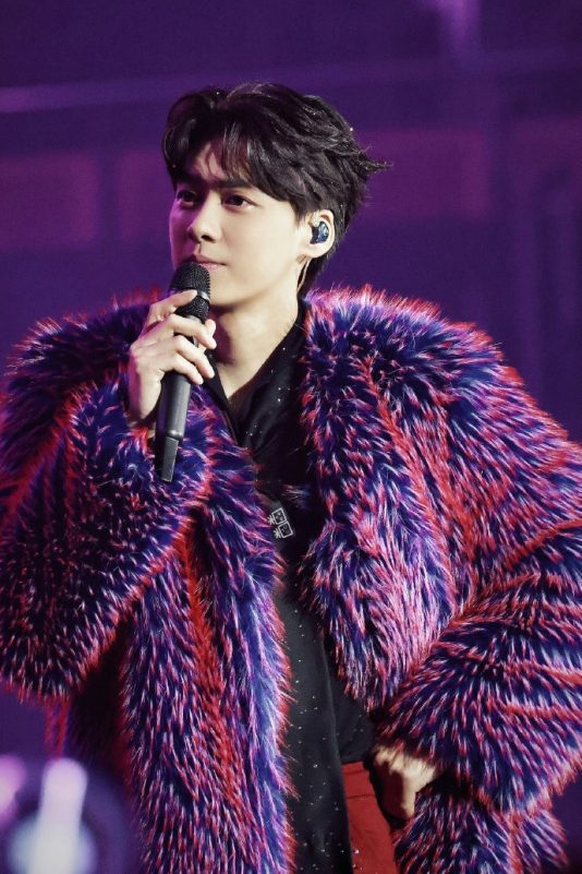 Li Yifeng prostitution scandal person' 'singing' 'fur' 'coat' 'microphone' 'earpiece.