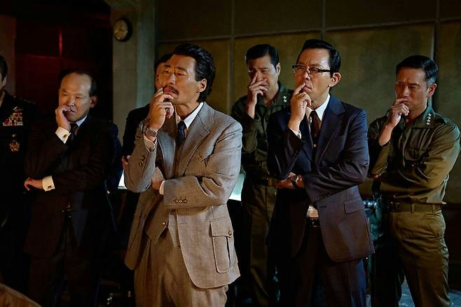 Netflix Good News Korean Japanese castmen' 'thinking' 'suits' 'military' 'officers.