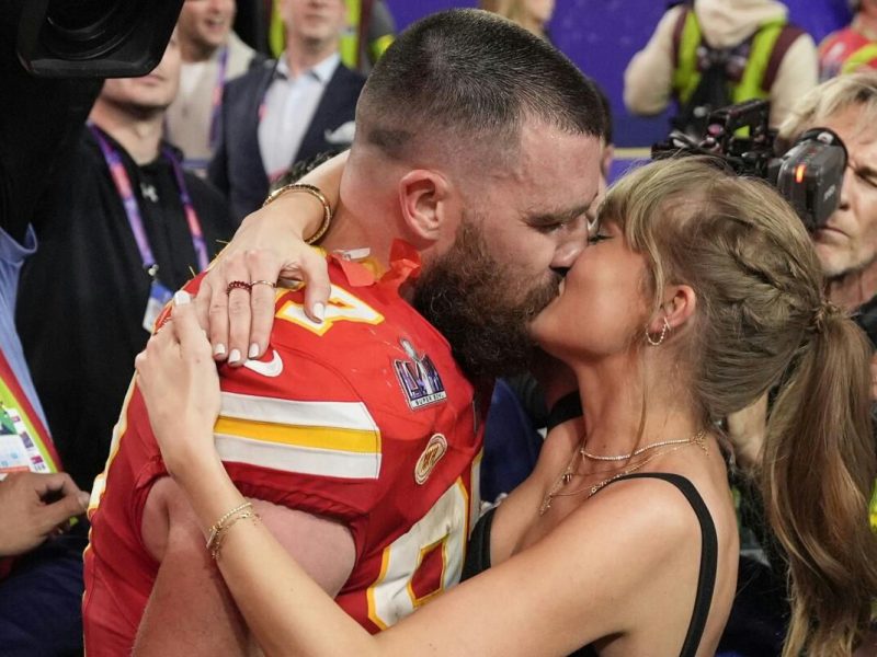Taylor Swift Travis Kelce engagement love storycouple' 'kiss' 'football' 'celebration' '' 'uper' '' 'owl.