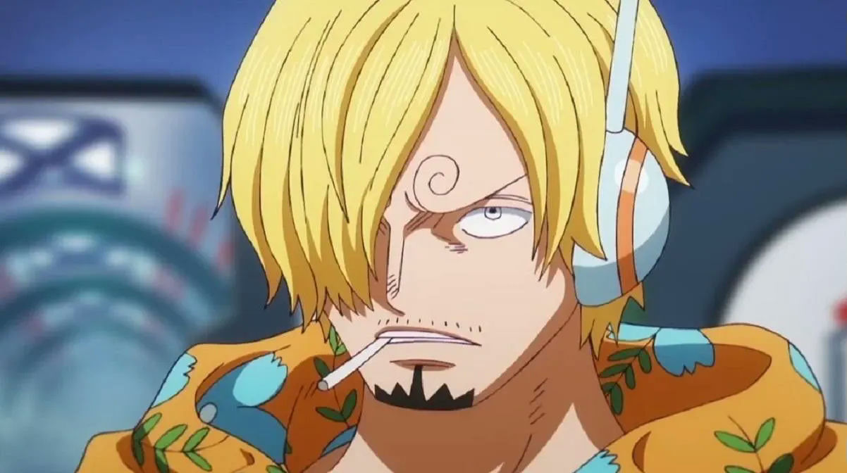 Sanji One Pieceperson' '' 'anji' 'cigarette' 'headset' 'blonde.
