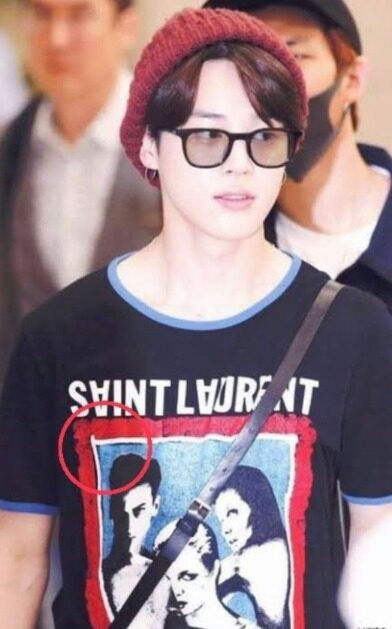 BTS Jimin Song Da Eun relationship evidencepeople' 'glasses' 'beanie' 'tshirt' 'strap.