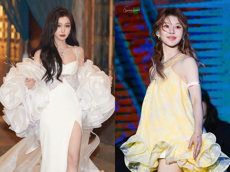 Zhao Lusi karmic retribution Esther Yu Shuxinpeople' 'two' 'fashion' 'dresses' 'jewelry.