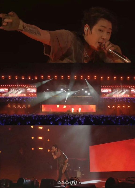 Zico Turtle Ship Tokyo performanceman' 'singing' 'concert' 'tattoo' 'microphone.