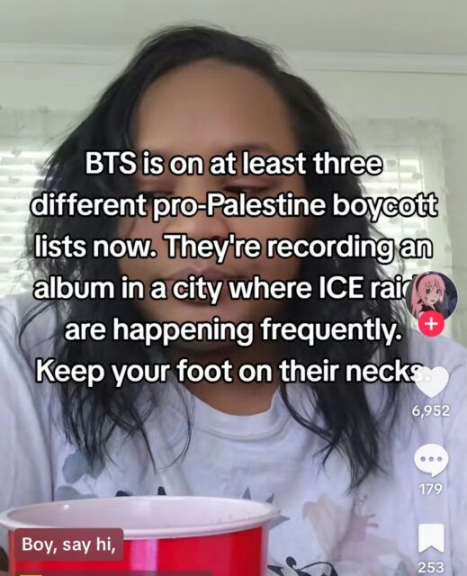 BTS ICE raid controversyperson' 'video' 'text' 'boycott' '' '' '' '.