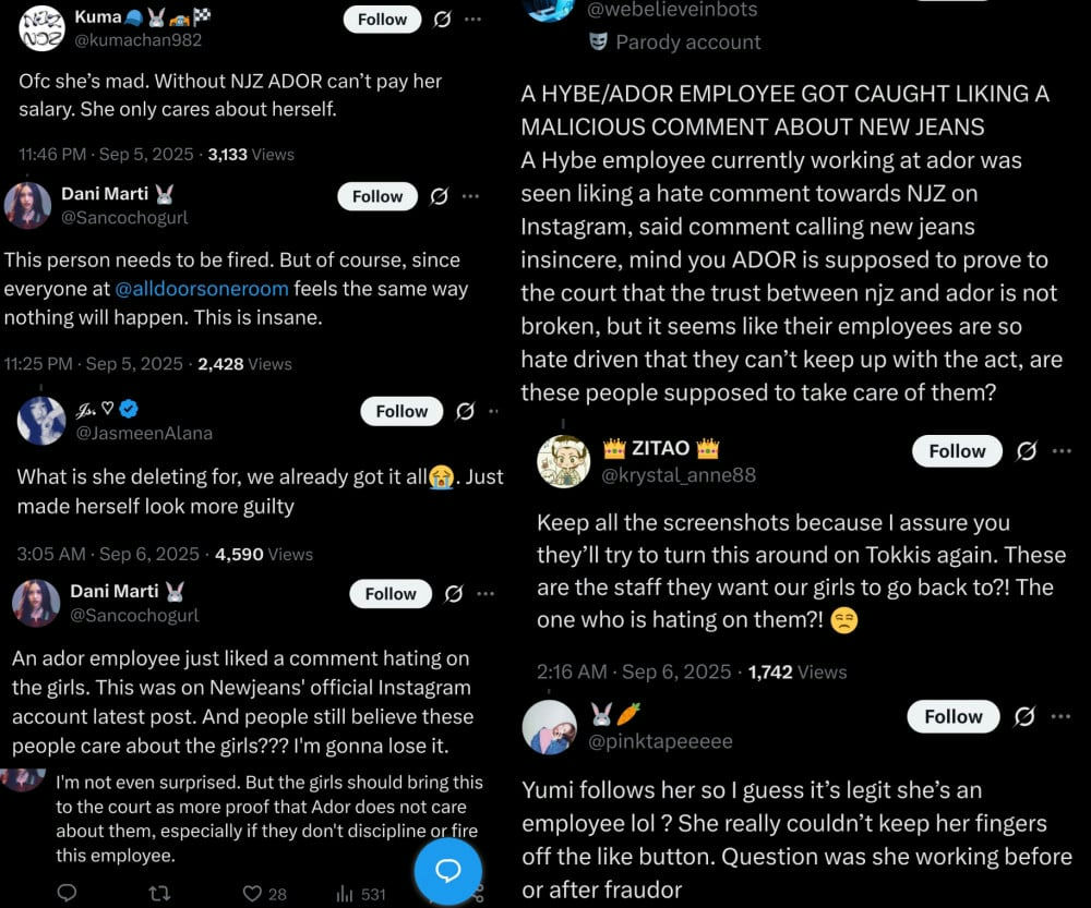 ADOR employee NewJeans controversypeople' '' 'witter' 'ador' 'employee' 'hate' 'comment.