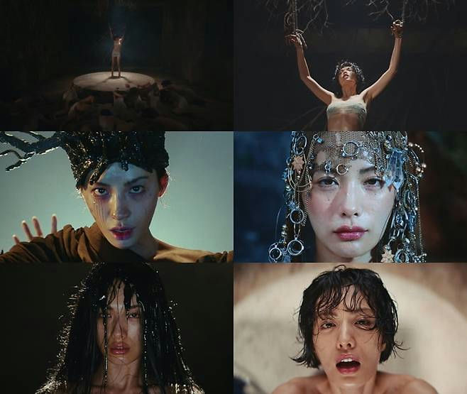 Nana Chaeyoung Dayoung solo debutperson' 'woman' 'artistic' 'dark' 'closeup.