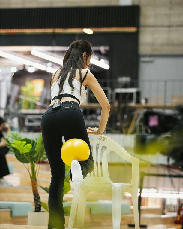 Nam Ji-hyun barre instructorperson' 'woman' 'exercise' 'chair' 'fitness.
