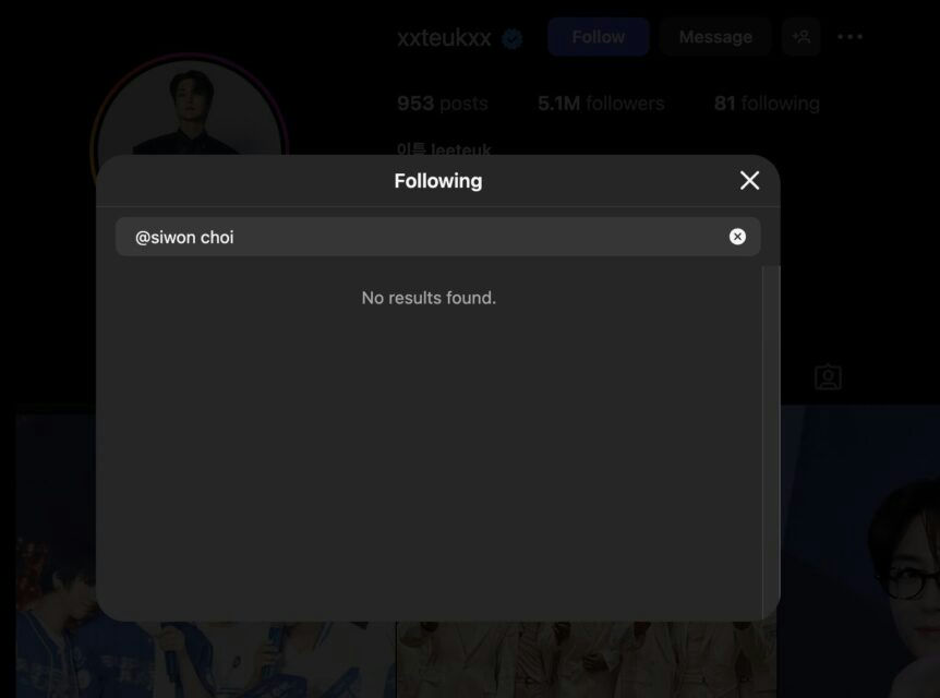 Super Junior members unfollow Siwon' 'nstagram' 'searching' 'followers' 'succeeded' '' 'orean' 'op.