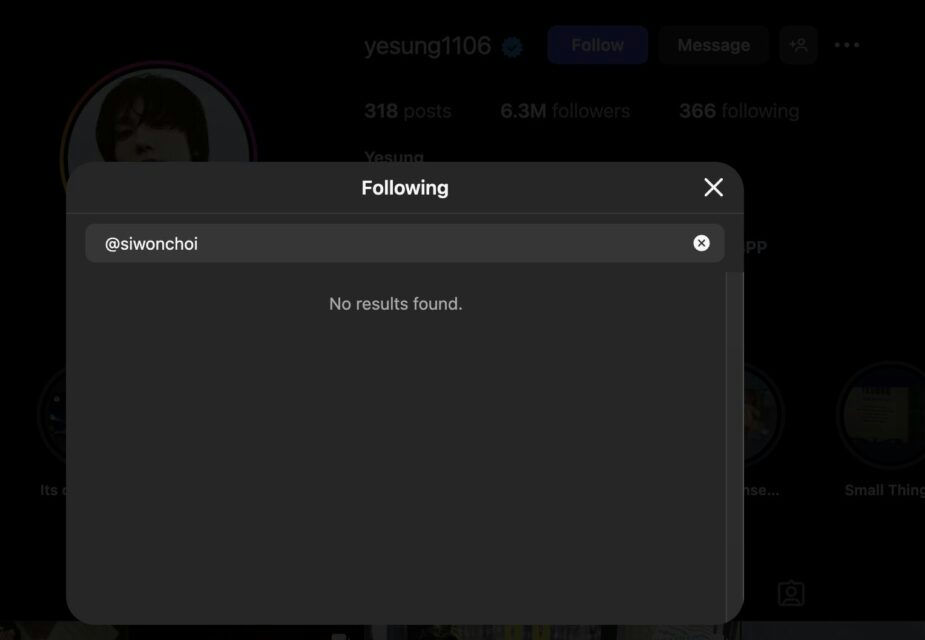 Super Junior members unfollow Siwonsocialmedia' 'account' '' 'nstagram' 'search' 'following.