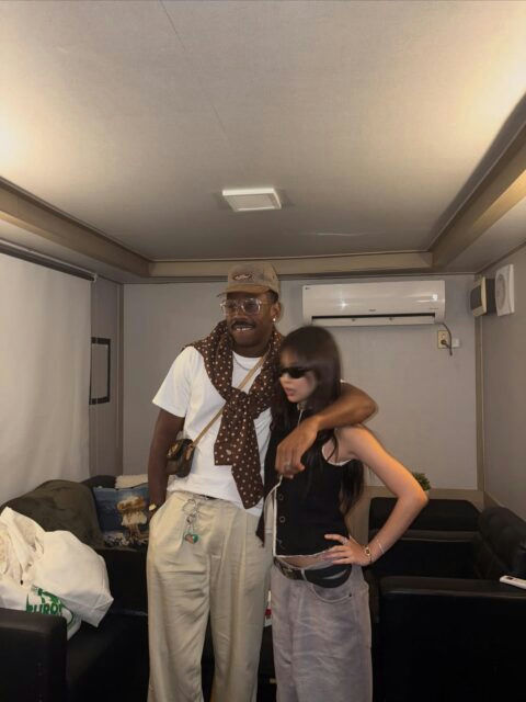 V Jennie Tyler The Creator concertpeople' '' 'yler' 'outfit' 'sunglasses' 'posing.