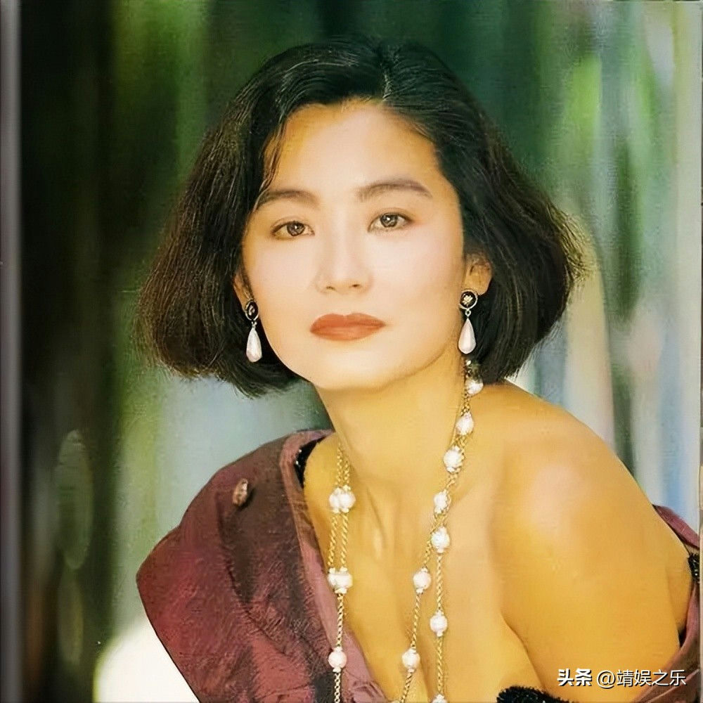 Brigitte Lin demanding eating habitswoman' 'portrait' 'pearls' 'bobcut' 'lipstick.