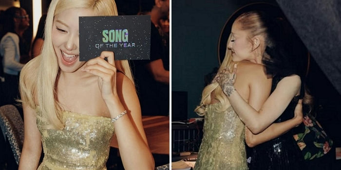 Rosé VMA Song of the Year Ejaepeople' 'blonde' 'dress' 'hug' 'award.