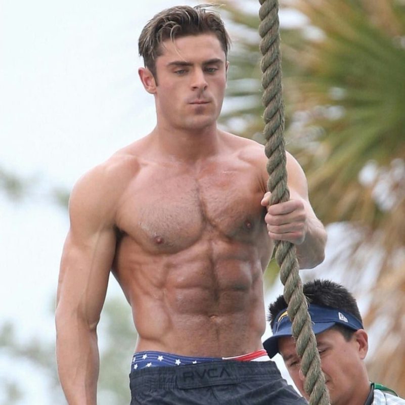 Zac Efron transformationmen' 'shirtless' 'rope' 'abs' 'fit.