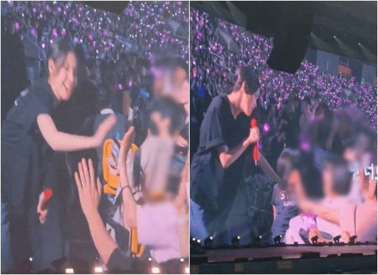IU 17th anniversary fan meeting wheelchair fanspeople' '' '' '' 'concert' 'interaction' 'microphone.