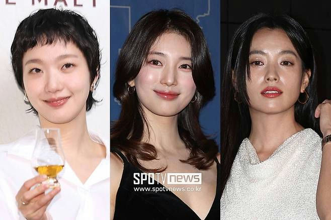 Kim Go-eun Suzy Han Hyo-joo comebackpeople' 'three' 'portrait' 'actresses' 'hair.