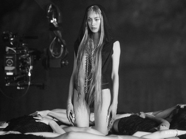 Nana underboob fashionpeople' 'hooded' 'monochrome' 'chain' 'prone.