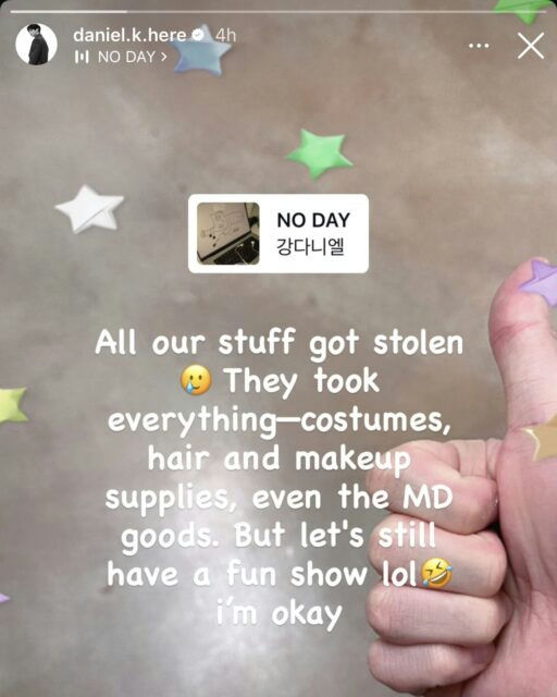 Kang Daniel robbed U.S. tourpeople' 'thumb' 'stolen' 'makeup' 'instagram.