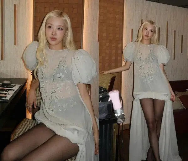 rose seethrough dress in the us