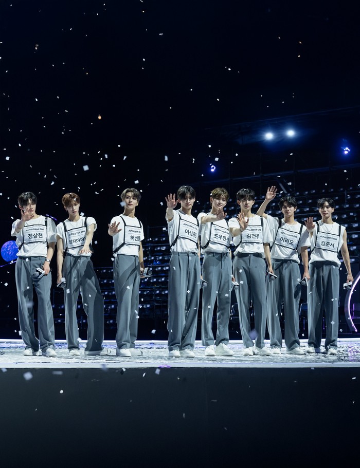 CJ ENM 5+1 year contract Boys II Planetpeople' 'group' 'uniform' 'stage' 'confetti.