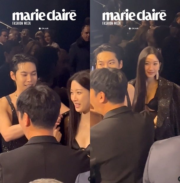 NCT Doyoung viral video Moon Ga Youngpeople' 'fashionweek' '' 'arie' 'laire' 'camera' 'posing.