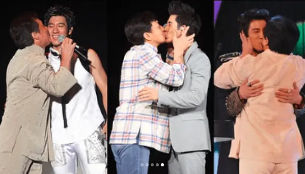 jackie chan wang leehom kiss
