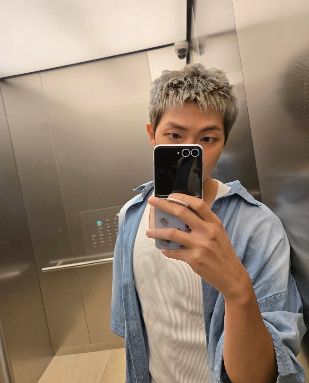 BTS RM marriage and parenthood commentspeople' 'selfie' 'elevator' 'hair' 'denim.