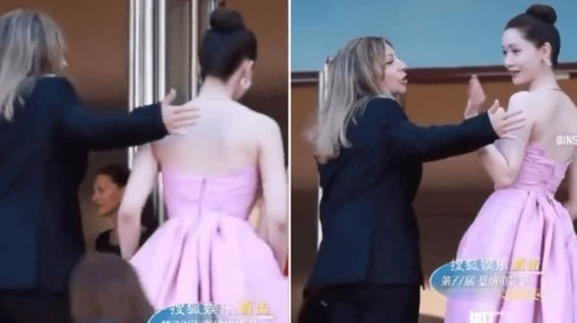 discrimination against Asian stars in the Westpeople' 'adjusting' 'dress' 'pink' 'dress' 'black' 'suit' 'blonde' 'hair.