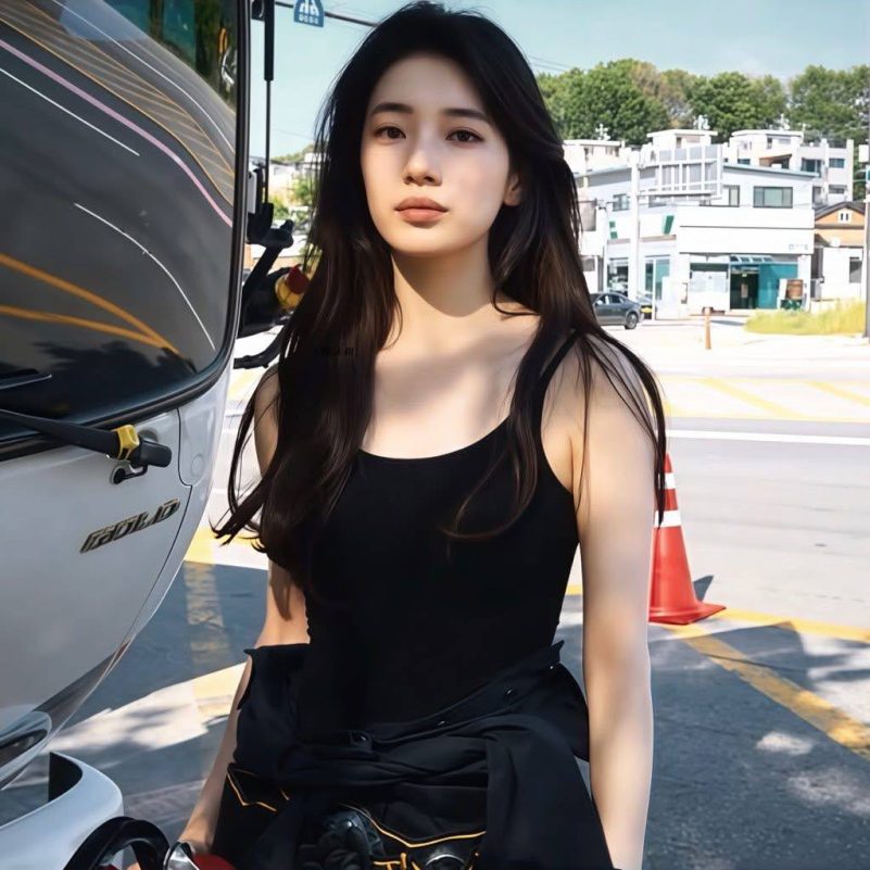 Suzy peak beautypeople' '' 'uzy' 'tank' 'top' 'truck' 'road.