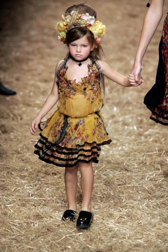 Thylane Blondeau world’s most beautiful girlpeople' 'child' 'fashion' 'runway' 'floral.