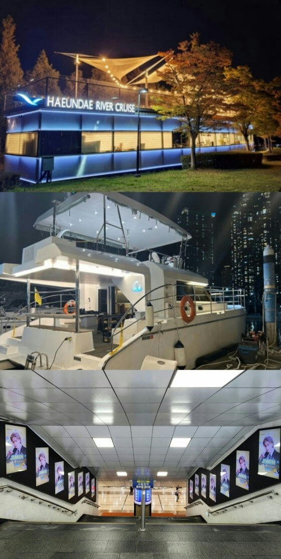 people-0-Haeundae River Cruise-A-boat-A-night-A-Jimin posters-B-subway station-C