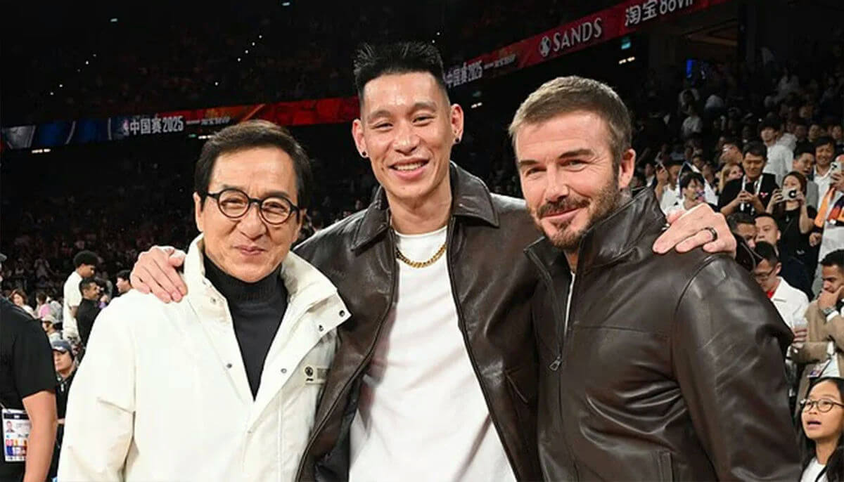 people-Jackie Chan-A-Jeremy Lin-A-David Beckham-A-celebrities-B-basketball game-B-leather jackets-C