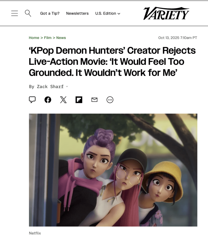 K-Pop Demon Hunters live action