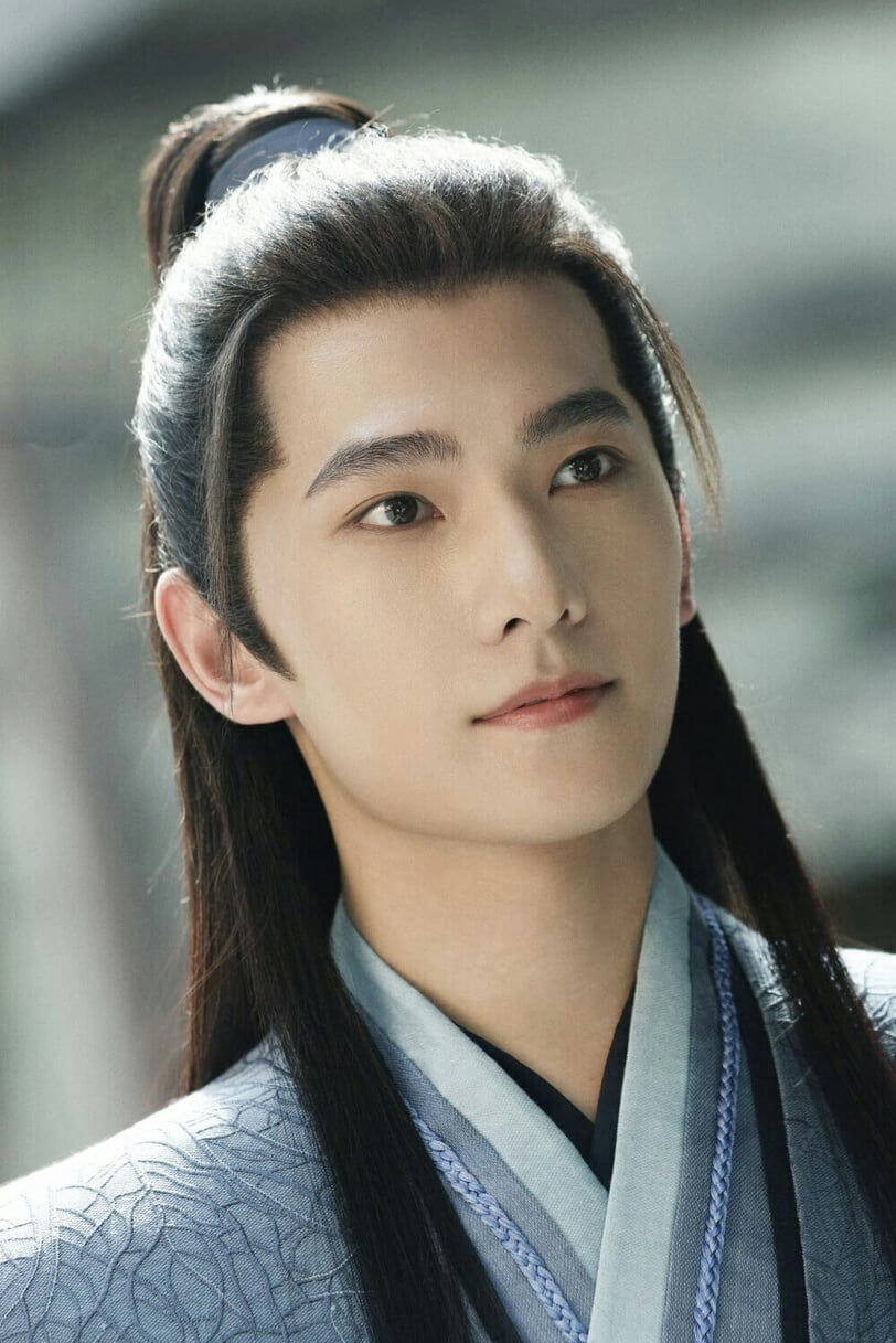 people-Man-Chinese-actor-A-Costume-drama-A-Long-hair-A-Light-blue-clothing