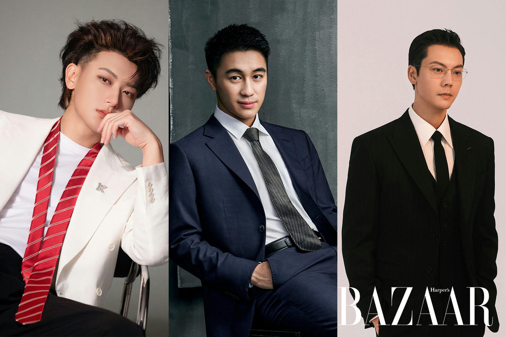 people-3-Chinese-celebrities-A-Huang-Zitao-A-Huang-Jingyu-A-Wu-Lei-B-suit-B-fashion-C-Harper's-Bazaar