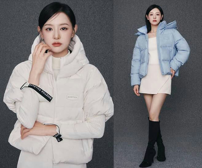 people-woman-A-puffer jacket-B-Duveitica branding-C-winter fashion