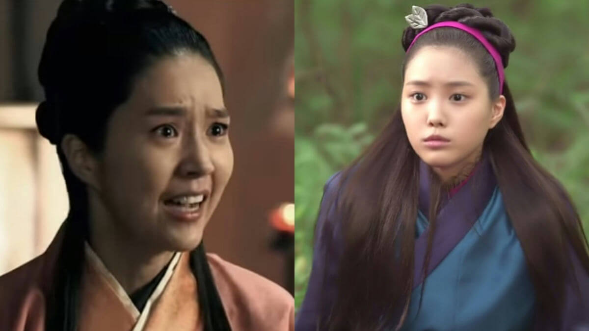people-woman in distress-A-young woman in historical costume-B-actress in period drama-C-split screen comparison