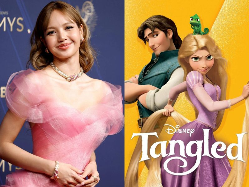 people-Lisa (BLACKPINK)-A-pink gown-A-jewelry-B-Disney's Tangled-C-Rapunzel and Flynn Rider