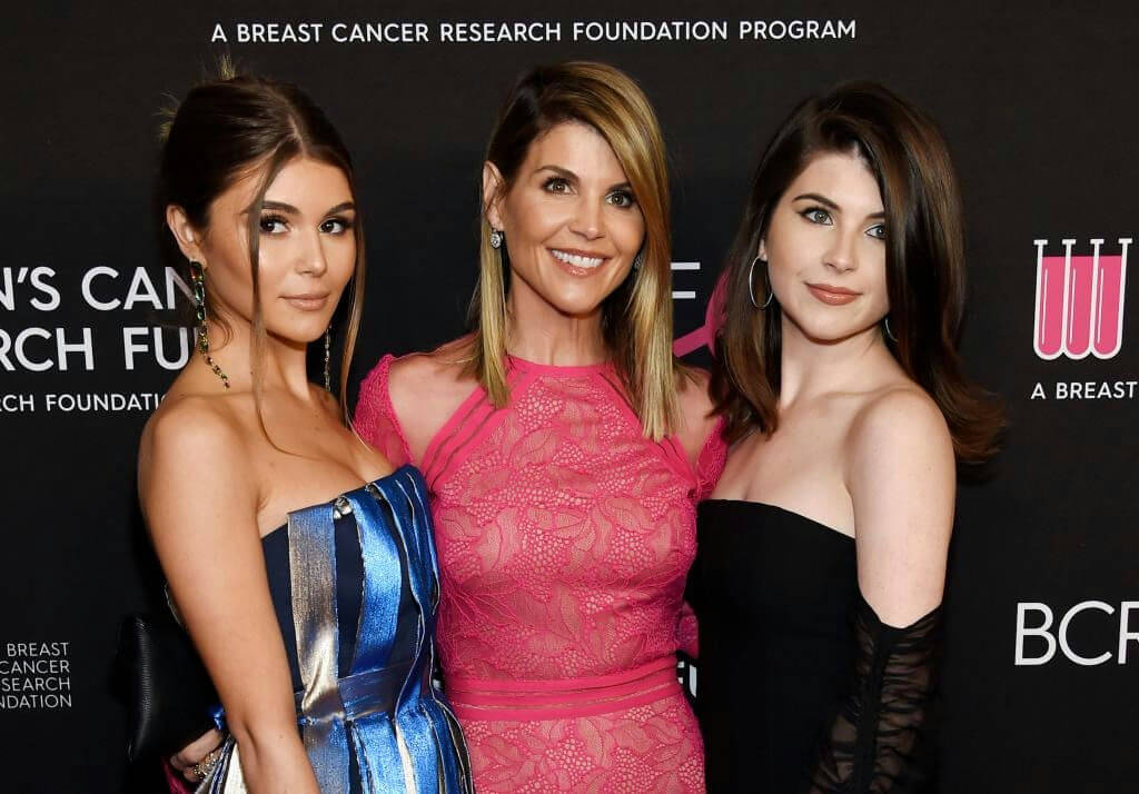 people-Lori Loughlin-A-Olivia Jade Giannull-A-Isabella Rose Giannull-A-Breast Cancer Research Foundation Event-B-Pink lace dress-C-Blue metallic dress