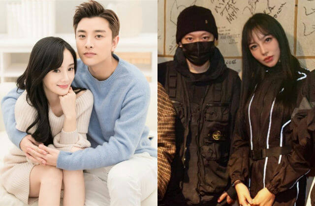 people-couple in light-colored clothing-couple in black street-style clothing-man with light blue sweater and white pants-woman with beige sweater-man with black beanie and face mask-woman in black outfit with white stripes