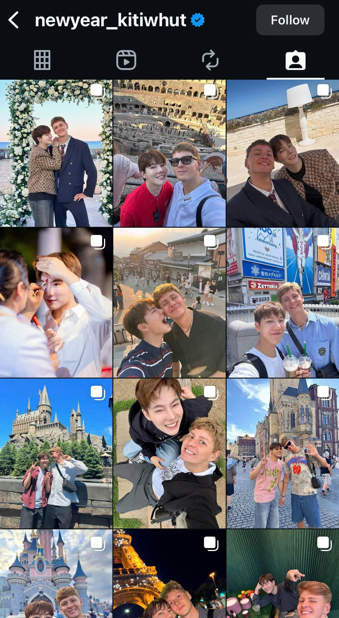 people-two men-A-posing-A-traveling-B-couple-C-Instagram profile