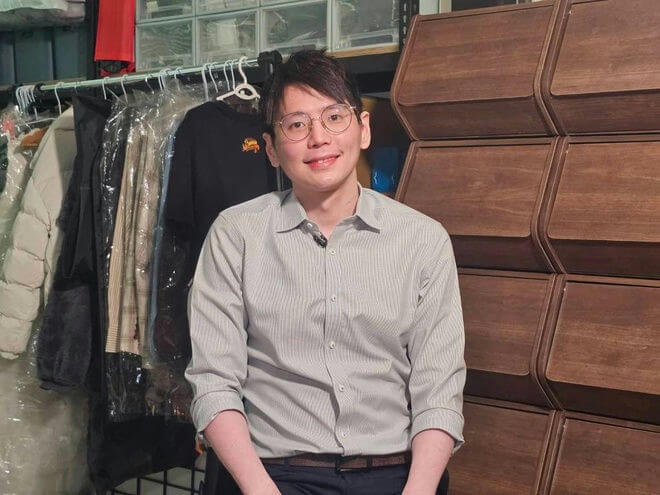 people-1-man-A-glasses-B-collared shirt-C-storage units